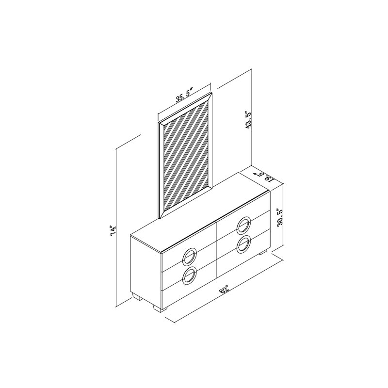 62'' W 6 - Drawer Dresser, Wenge
