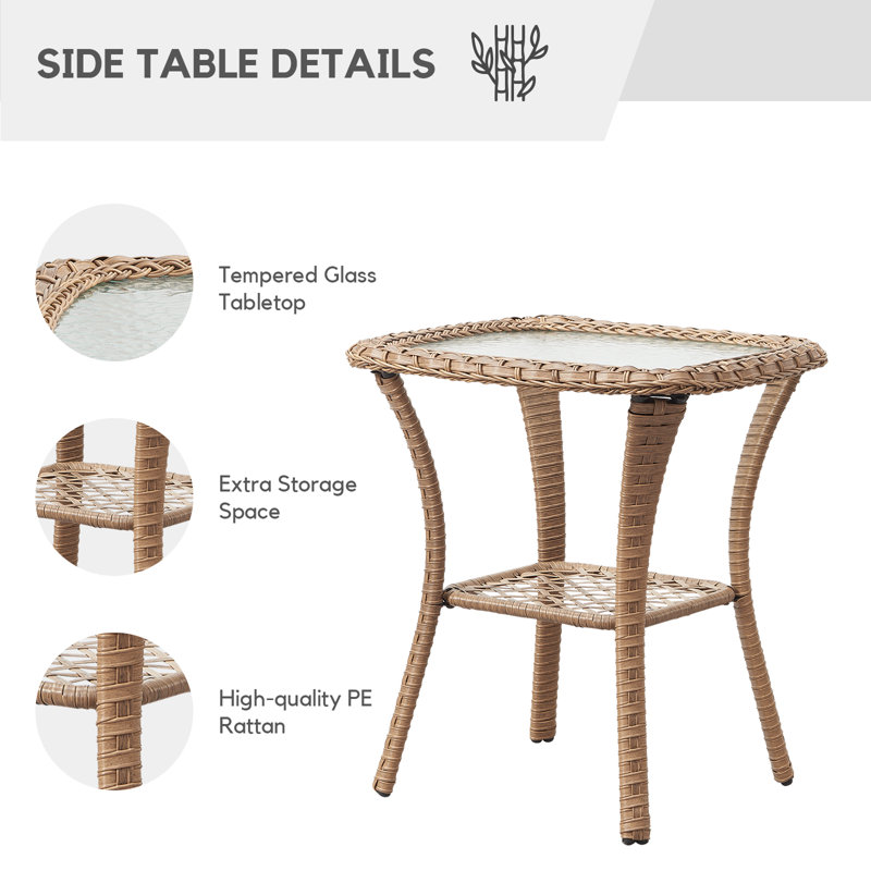  3 Piece Patio Furniture Set, Yellow Wicker Outdoor Conversation Set with 2 Swivel Rocker Chairs and Side Table, High Back Seating, Beige Covers for Porch, Deck
