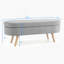 Banc de rangement repose-pieds ovale, banc pour chambre à coucher-1259720407