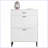 Shoe Cabinet, Modern Freestanding Organizer with 2 Flip Drawers &amp; Metal Legs, 31.5”W x 9.84”D x 43.3”H | Off-White | Entryway