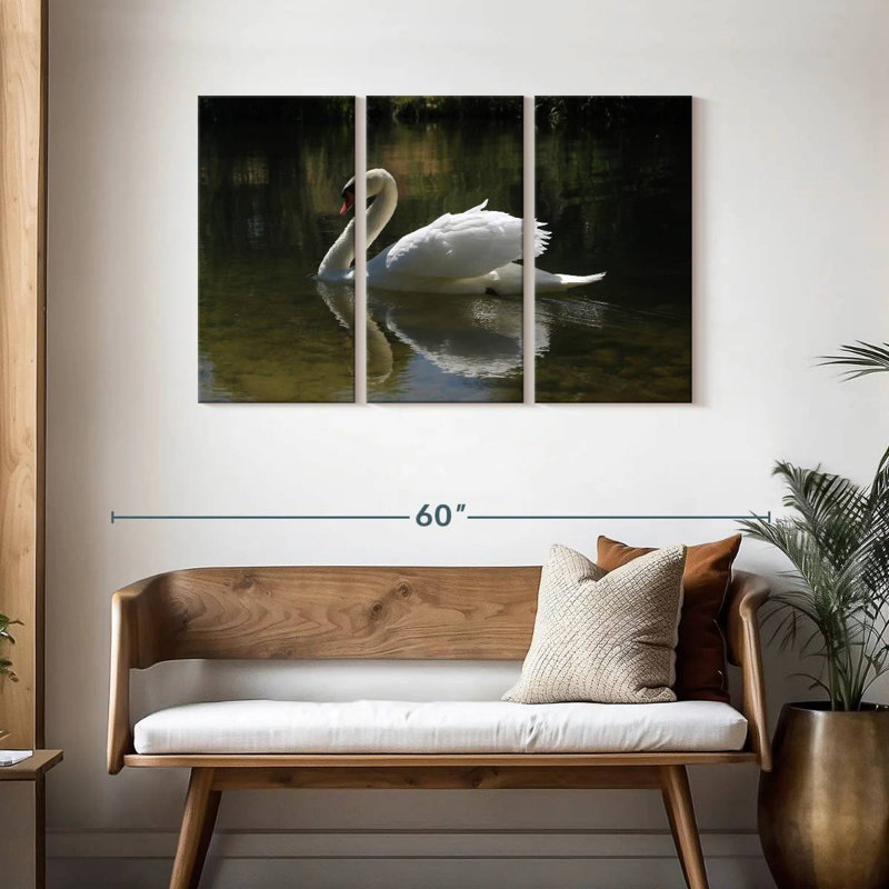 Swan Lake Reflection, 28" H x 45" W