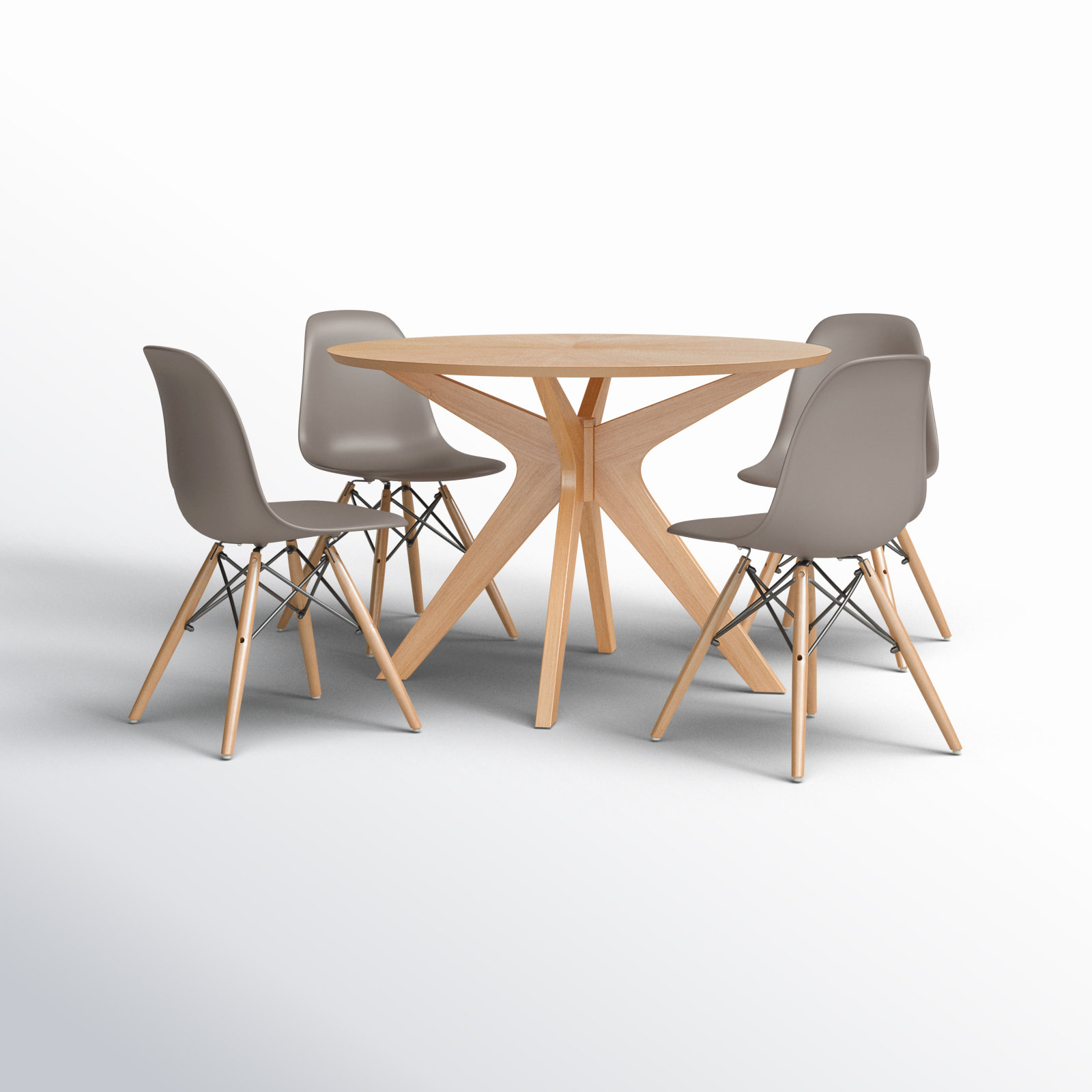 Jordan 4 - Person Dining Set, Taupe, Natural, Natural