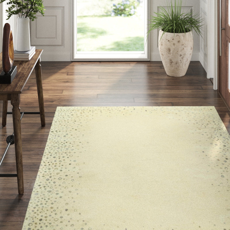 Sequins Geometric Area Rug in Beige, Rectangle 3' x 5'