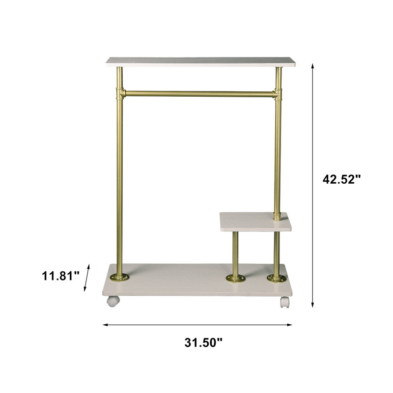 Isgard 31.5'' Rolling Industrial Pipe Clothing Rack