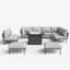 Ebern Designs 11 Pieces Aluminum Patio Furniture Set, Modern Modular Sectional Sofa with Fire Pit Table and Upgrade Thickness Cushion-174381251