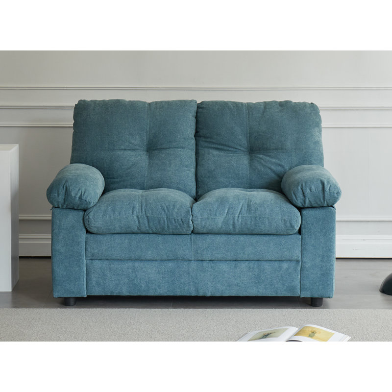 Causeuse avec accoudoirs rembourrés 57 po, Bleu