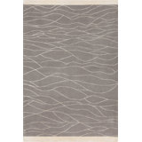 Web Abstract Area Rug in Gray/Ivory