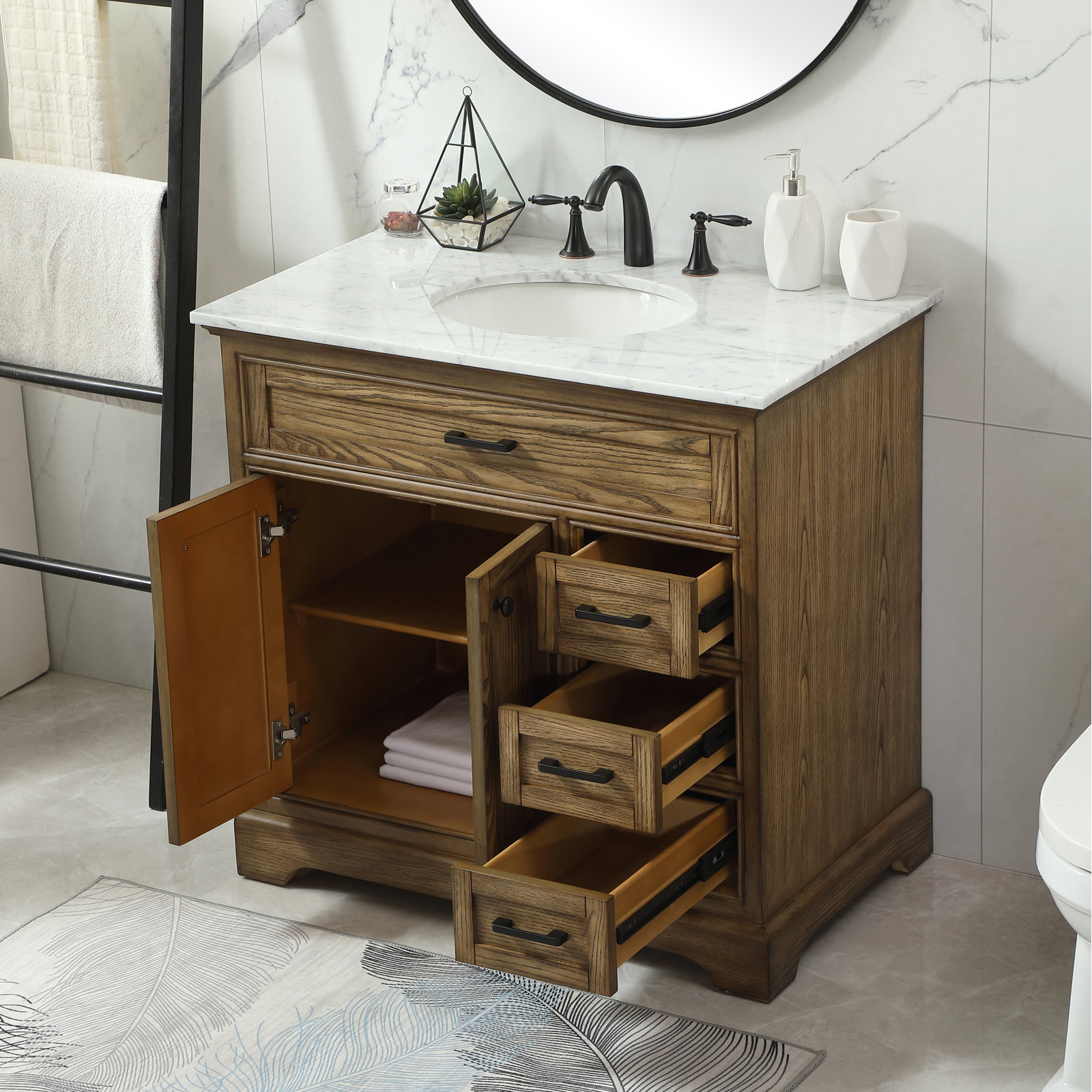 Hermes 36'' Single Bathroom Vanity, Driftwood