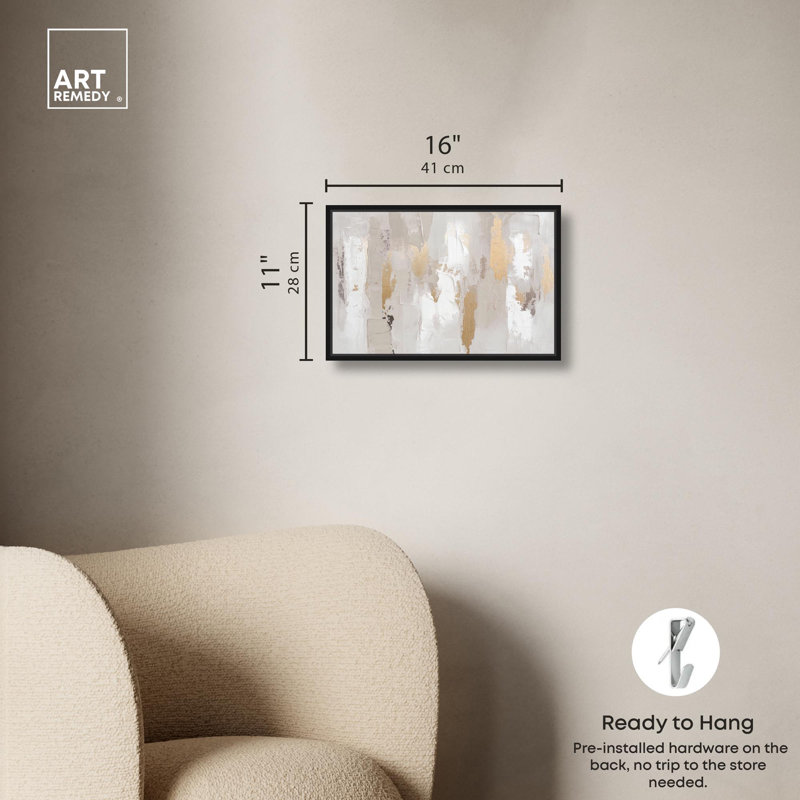 Toile «Gilded Brilliance II» par Art Remedy, H 11 po x l 16 po, Noir, Cadre flottant