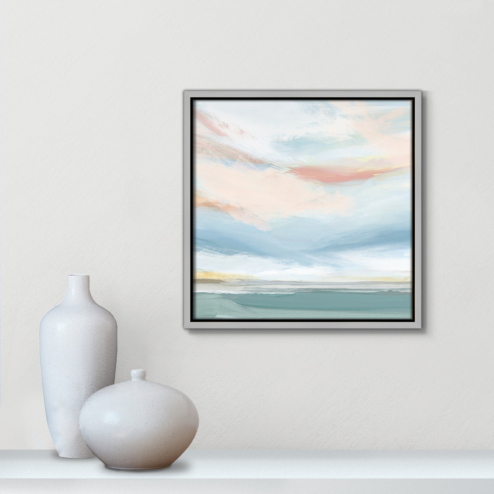Delphi "Sweetness I" Painting by Isabelle Z, Silver Framed Canvas, 13.5" H x 13.5" W x 2" D