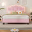 Lit tapissier en forme de fleur, tête de lit à fleurs élégante avec bande lumineuse à DEL, lit plateforme en tissu sherpa avec support à lattes en bois (lit)-1487503992-1487503999
