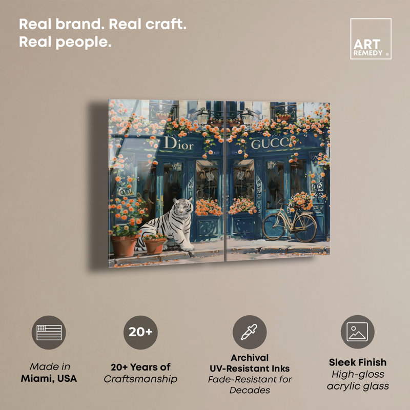 «Beautiful Storefront Set», reproduction acrylique par Art Remedy, H 15 po x l 10 po