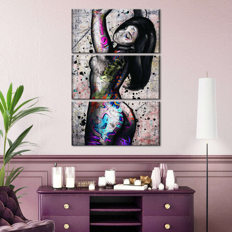 Reproduction d'art sur toile 3 pièces, H 45 po x l 28 po x P 1,25 po
