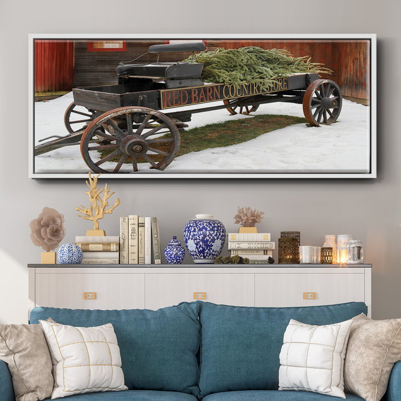 Country Store Wagon- Framed Canvas