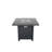 25" H Outdoor Steel Fire Pit Desk 30" W, Gray Modern Style, Gas Tank, Push Button Ignition, Heat Smoked Glass, All Round Exterior Useable X W Table, Modern, Glass Top, Propane And Natural Gas,
