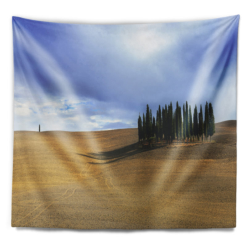 Tapisserie vacante de paysage toscan, H 32 po x l 39 po