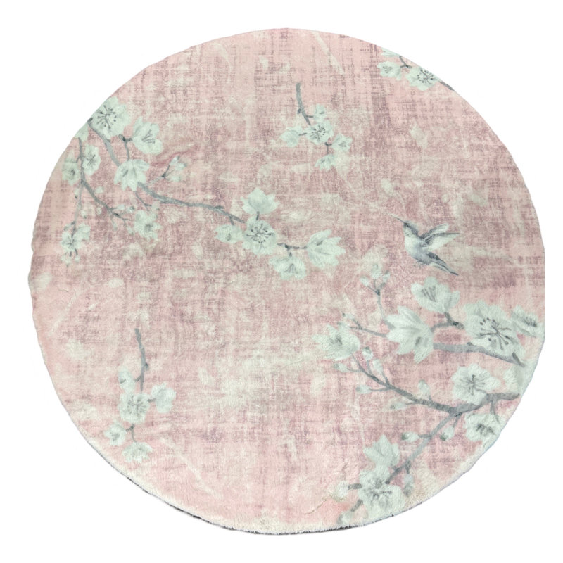 Floral Area Rug, Soft Pink, Rectangle 1'8" x 2'6"