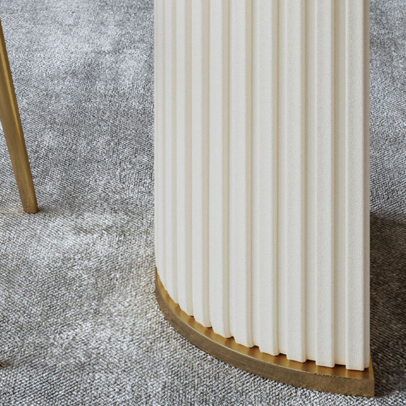 Table de salle à manger ovale moderne, style crème luxueux, H 29,5 po x L 55,1 po x l 31,5 po