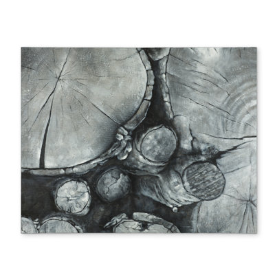Textured Wooden Logs Monochrome Trees Bedroom Polyester Placemat