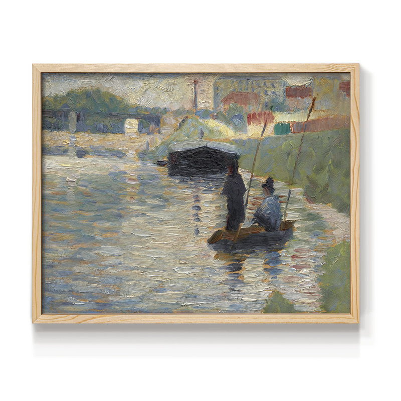 Vue de la seine - reproduction encadrée - réarmable, 8" H x 10" W, Natural