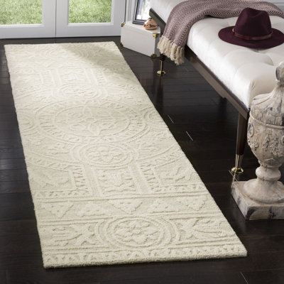 Tapis gris clair / ivoire en laine touffeté à la main Ferrera