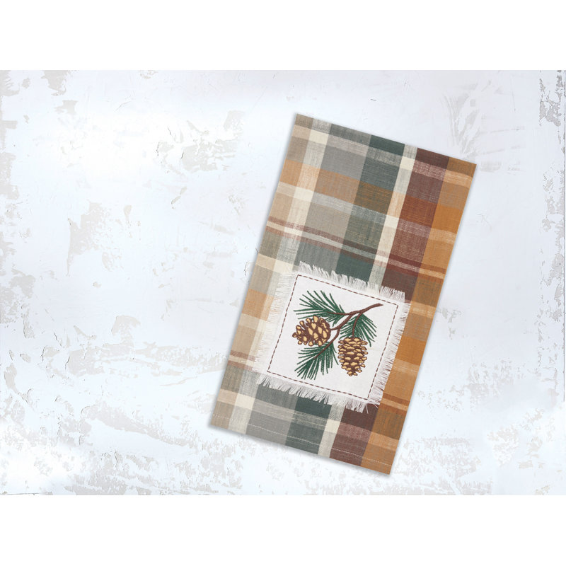 Aspen Plaid Pinecone Dishtowel