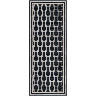 Contemporary Ogorman Runner Rug Navy Blue Colour
