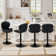 Swivel Upholstered Adjustable Height Bar Counter Stool with Metal Frame (Set of 4)