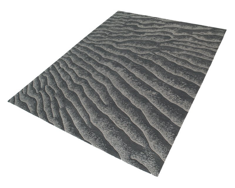 Dunes Wool Abstract Area Rug in Gray/Neutral, Rectangle 3' x 5'