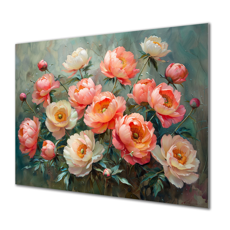 Dansereau - pivoines, impression d'art mural, Sans cadre, H 12 po x l 20 po
