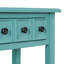 Table d'entrée avec 2 tiroirs, console rustique avec tablette ouverte et pieds en bois d'hévéa TREXM pour les entrées, les salons et les couloirs (bleu sarcelle)-130050151