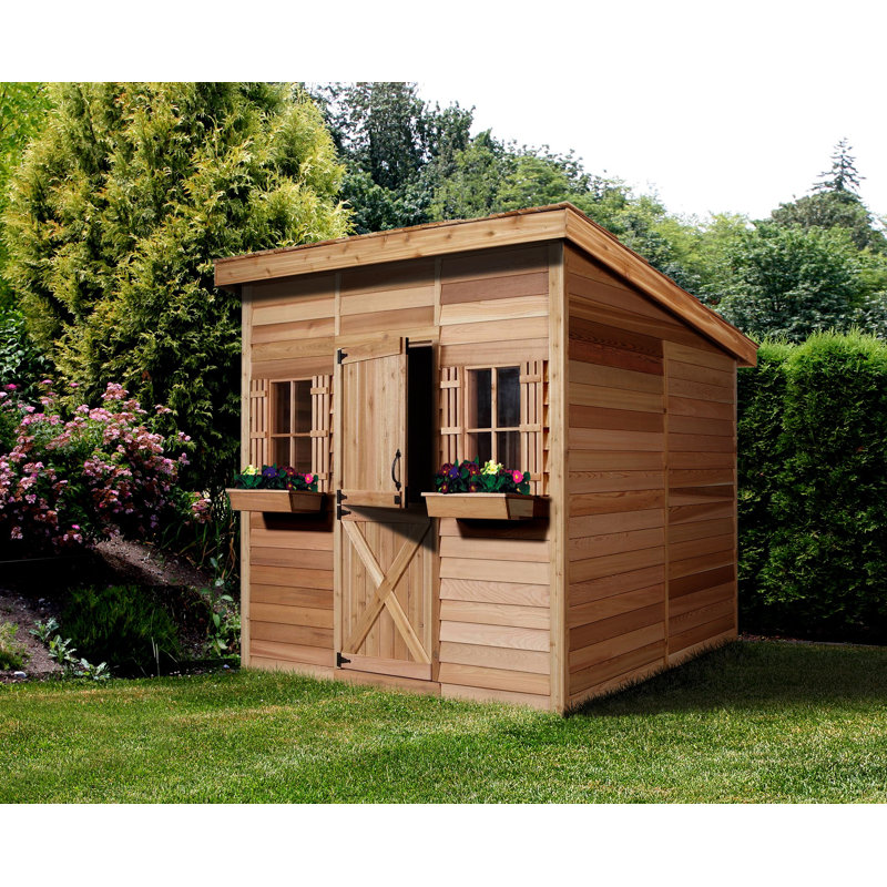 Studio Western Red Cedar Wood Storage Shed, 100" H x 144" W x 72" D