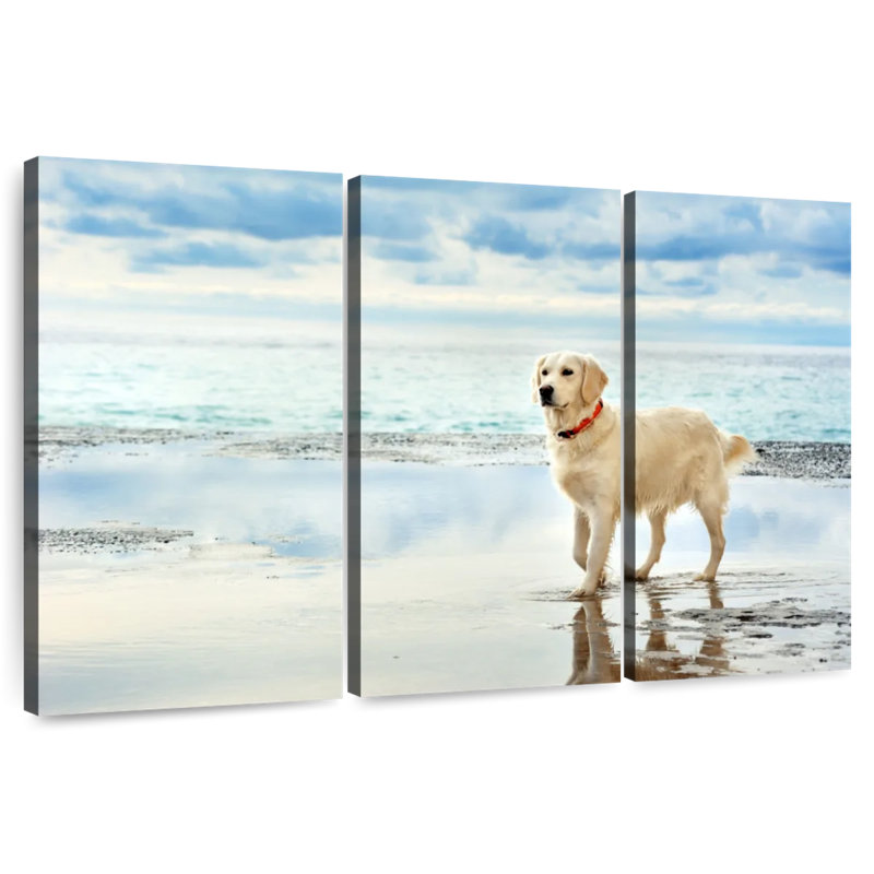 Seafront Golden Retriever, 48" H x 74" W