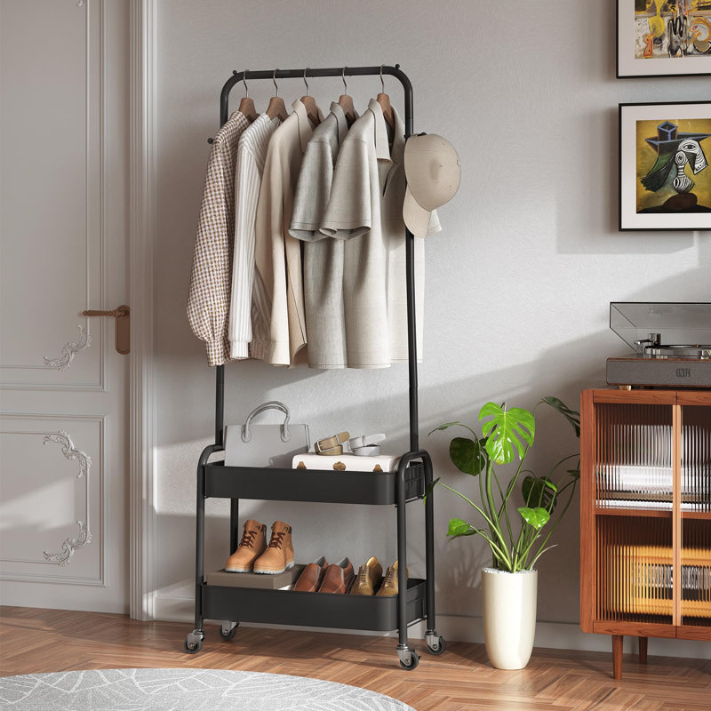 51cm Rolling Clothing Rack, Black