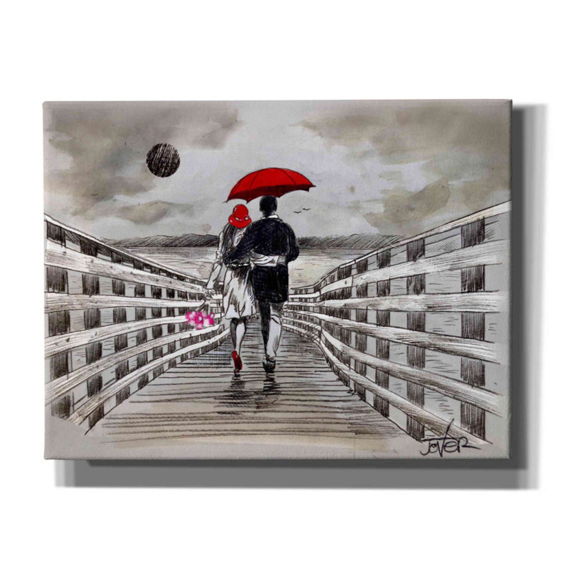 «Boardwalk» par Loui Jover, toile, art mural, H 26 po x l 34 po x P 1,5 po