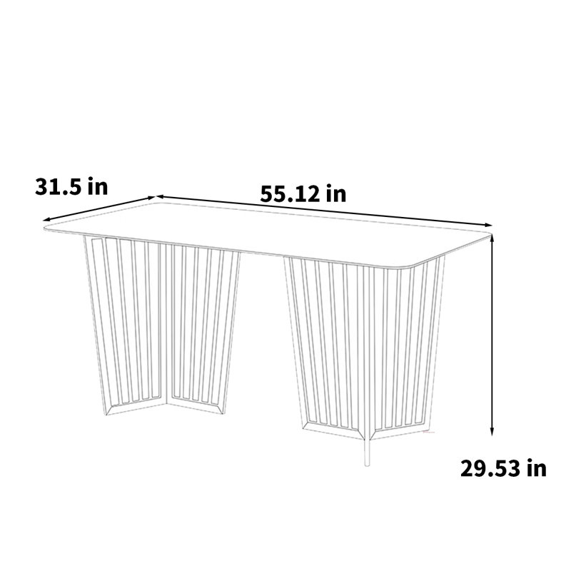 Shinda, H 29,53 po x L 55,12 po x l 31,5 po