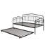 Lit de jour simple avec couchette simple, noir-208570610