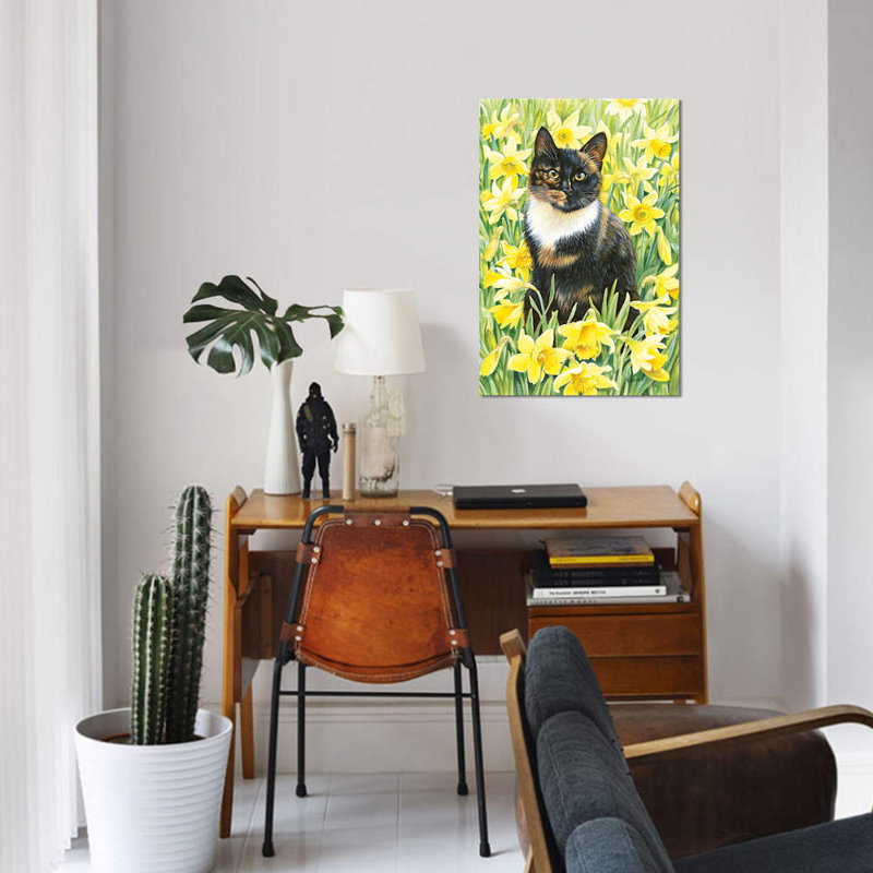 «Motley in Wild Daffodils», impression sur toile, H 40 po x l 26 po x P 1,5 po, Toile tendue, Pas de tapis
