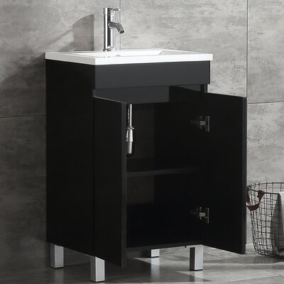wonline 20'' Single Bathroom Vanity with Manufactured Wood Top ...