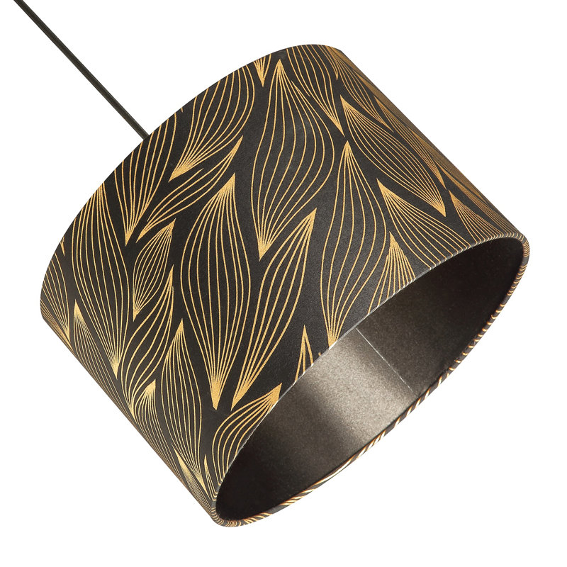 20cm H Cotton Blend Drum Lamp Shade ( Screw On ) in Gold