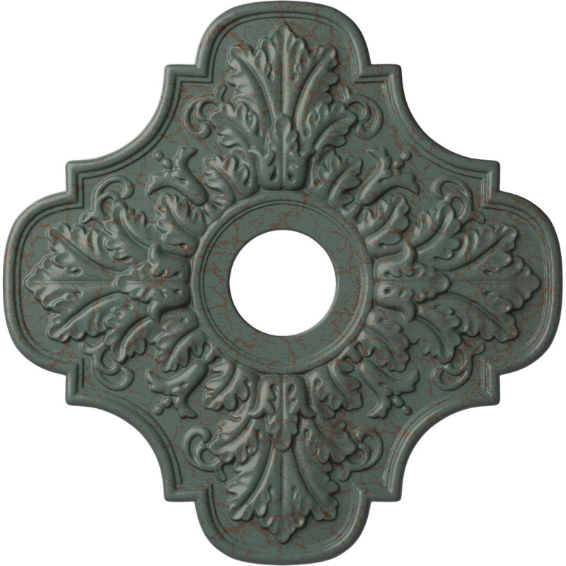 Médaillon de plafond H 17,75 po x l 17,75 po x P 1 po Peralta, Craquelure tourbillon de nuage