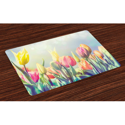 Gaudette Pastel Tulips Flower Bed Park Placemat