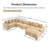 5-Seat Convertible Oversized Cloud Corduroy Modular Sectional Sofa With 1 Ottoman & 16 Throw Pillows For Living Rooms-929962215