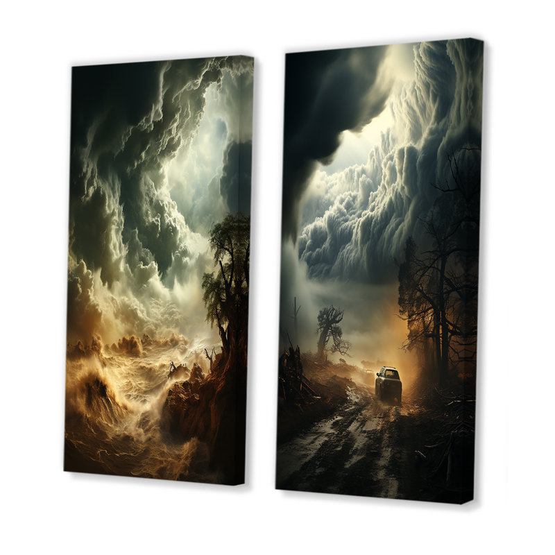 «Storm Mystical Cyclone II», 2 pièces, Toile tendue, H 40 po x l 40 po