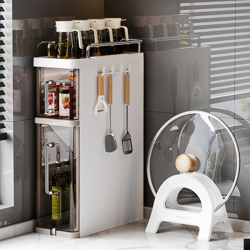 Armoire de rangement de bureau étroite, support de rangement multifonctionnel pour pot à épices, 19.69" H x 6.1" W x 13.98" D