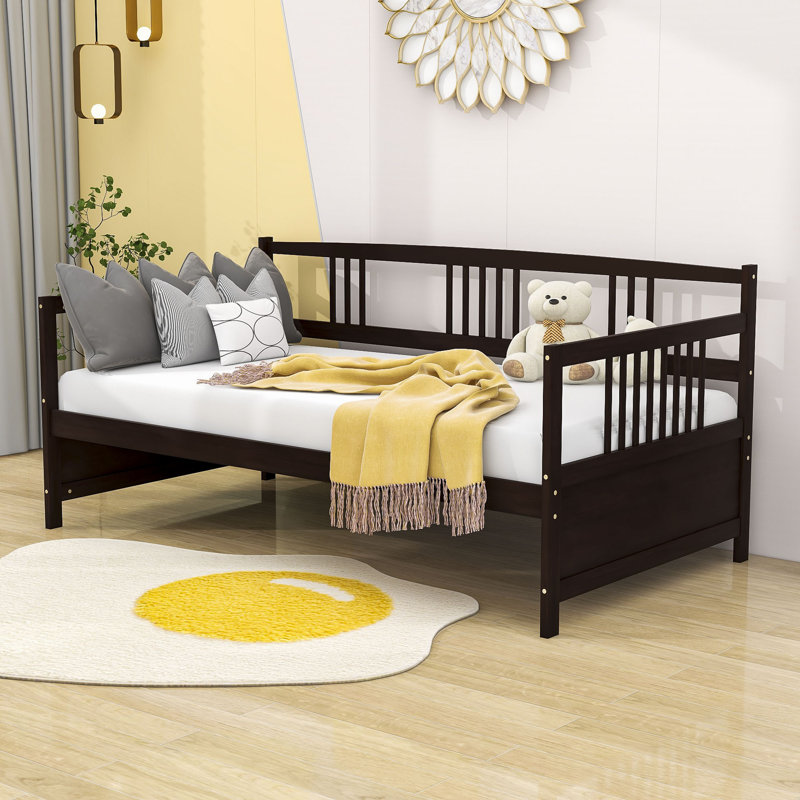 Twin Size Wooden Daybed with Slats Support, Espresso