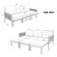 Canapé de patio droit en acacia de 73,2 pouces de large avec coussins-906944804