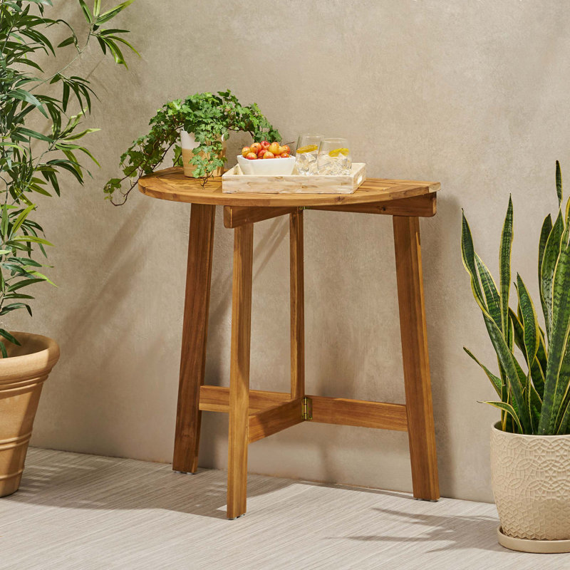 Table bistro pliante d'extérieur en bois d'acacia