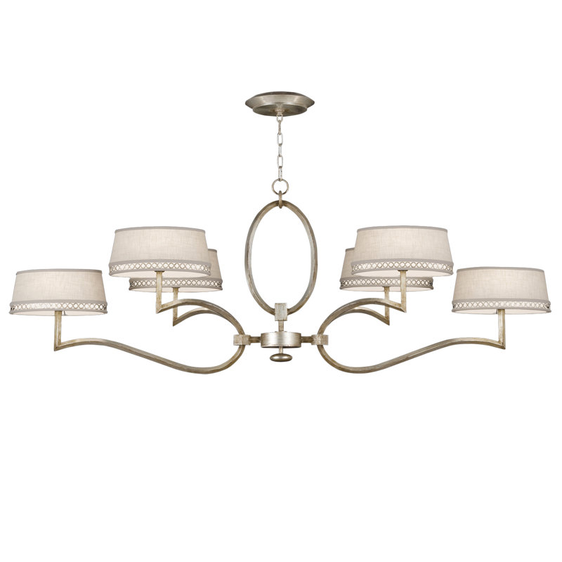 Lustre oblong de 63 po Allegretto, argent