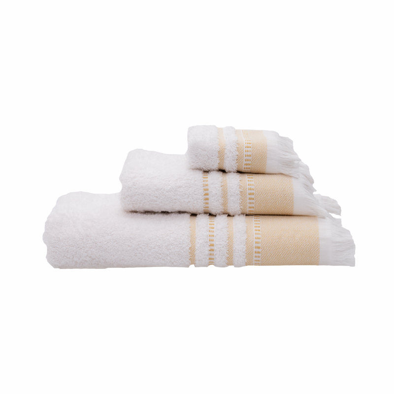 Sanket Midweight Washcloth, Off-White/Mustard
